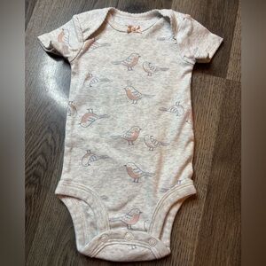 Carter's Cream and Peach Bird Bodysuit